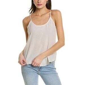 CHASER White Silk Semi Sheer Strappy Back Cami Tank Top Size Medium